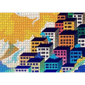 Cakatablo Renkli Gökdelenler ve Bulutlar 1000 Parça Puzzle