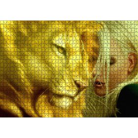 Cakatablo Sarı Saçlı Kız ve Aslan 1000 Parça Puzzle