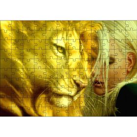 Cakatablo Sarı Saçlı Kız ve Aslan 120 Parça Puzzle
