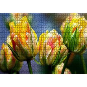 Cakatablo Sarı Yeşil Çiçekler Yakın Plan 1000 Parça Puzzle