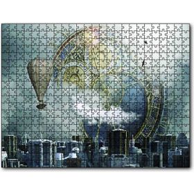 Cakatablo Şehir Saat Balon Fantastik 1000 Parça Puzzle
