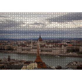 Cakatablo Şehri Bölen Nehir ve Tarihi Binalar 1000 Parça Puzzle