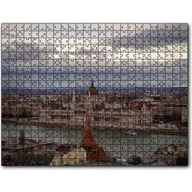 Cakatablo Şehri Bölen Nehir ve Tarihi Binalar 1000 Parça Puzzle