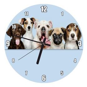 Cakatablo Sevimli 5 Köpek Portre Gökyüzü Arkaplan Duvar Saati