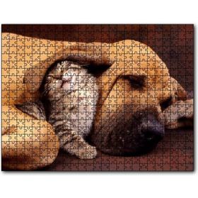 Cakatablo Sevimli Sharpy Köpek ve Yavru Kedi 255 Parça Puzzle