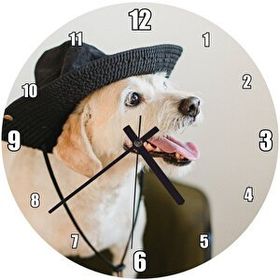Cakatablo Siyah Şapkalı Sevimli Köpek Duvar Saati