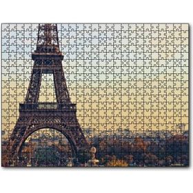 Cakatablo Sonbahar Günbatımı Eyfel Kulesi ve Şehir Manzarası 1000 Parça Puzzle