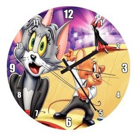 Cakatablo Tom ve Jerry ile Dansçı Kız Duvar Saati