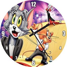 Cakatablo Tom ve Jerry ile Dansçı Kız Duvar Saati