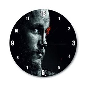 Cakatablo Vikingler Ragnar Karanlık Arkaplan Duvar Saati