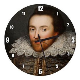 Cakatablo William Shakespeare Beyaz Yakalı Portresi Duvar Saati
