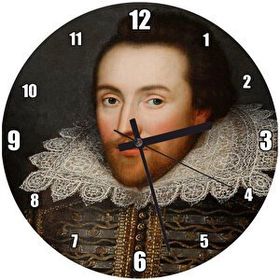 Cakatablo William Shakespeare Beyaz Yakalı Portresi Duvar Saati