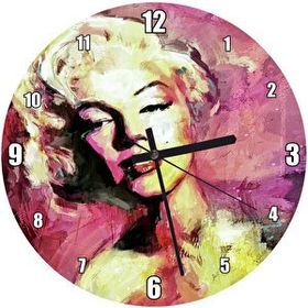 Cakatablo Yağlı Boya Resmi Çekici Marilyn Monroe Görseli Duvar Saati