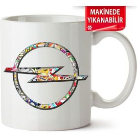 Çakılap Opel Logo Baskılı Porselen Kupa Bardak