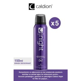 Caldion 5x150 ml Night Erkek Deodorant