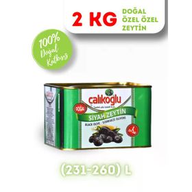 Çalıkoğlu 2 kg 231-260 L Doğal Gemlik Özel Siyah Zeytin