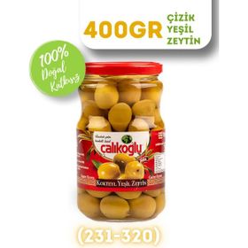 Çalıkoğlu 400 gr 261-290 Doğal Çizik Yeşil Zeytin