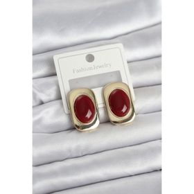 Callerrons Accessories EBJ260220W39809 Bordo Kare Vintage Kadın Küpe