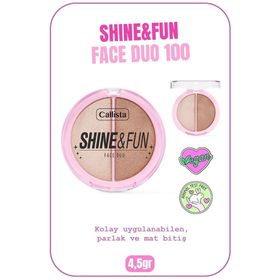 Callista Shine Fun Face Duo 100 Sparkle Crew Allık ve Aydınlatıcı Paleti