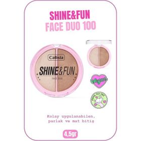 Callista Shine Fun Face Duo 100 Sparkle Crew Allık ve Aydınlatıcı Paleti