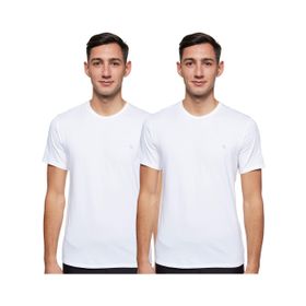 Calvin Klein 000NB1542A Beyaz 2'li Erkek Kısa Kol Yuvarlak Yaka T-Shirt