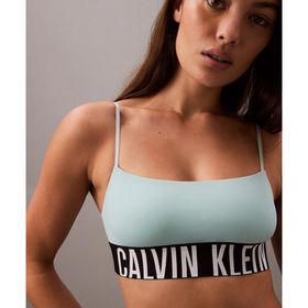 Calvin Klein 000QF7631E-4A3 Unlined Bralette Mavi Kadın Spor Sütyeni