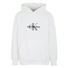 Calvin Klein Archıval Monologo Hoodie Beyaz Erkek Sweatshirt