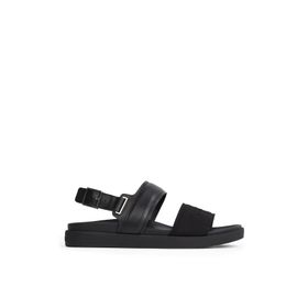 Calvin Klein Back Strap W Buckle Logo Deri Siyah Erkek Sandalet
