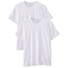 Calvin Klein Beyaz Kol Yuvarlak Yaka Kısa 2'li Erkek T-shirt