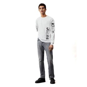 Calvin Klein Blocking Graphic LS Tee Beyaz Erkek T-shirt