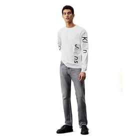 Calvin Klein Blocking Graphic LS Tee Beyaz Erkek T-shirt