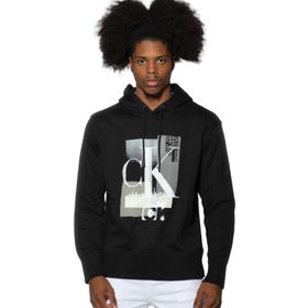 Calvin Klein Connected Layer Landscape Hoodie Siyah Erkek Sweatshirt