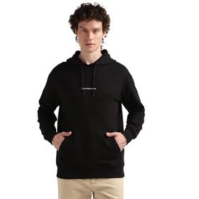 Calvin Klein Grid Monogram Hoodie Siyah Erkek Sweatshirt