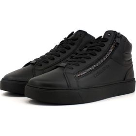 Calvin Klein High Top Lace Up W/Zip HM0HM012690GJ Deri Siyah Erkek Bot