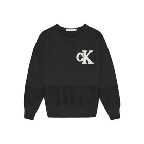 Calvin Klein IB0IB01684BEH Düz Erkek Çocuk Siyah Sweatshirt