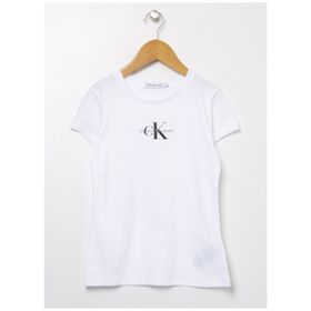 Calvin Klein IG0IG01470 Düz Beyaz Kız Çocuk T-Shirt