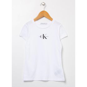 Calvin Klein IG0IG01470 Düz Beyaz Kız Çocuk T-Shirt