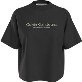 Calvin Klein Illuminated Graphic Relaxed Tee Siyah Kadın T-shirt
