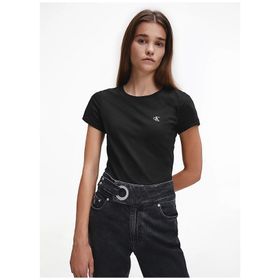 Calvin Klein J20J212883BAE Bisiklet Yaka Siyah Kadın T-Shirt