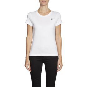 Calvin Klein J20J212883YAF Jeans Bisiklet Yaka Normal Kalıp Beyaz Kadın T-Shirt