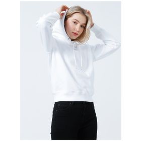 Calvin Klein J20J213178YAF Kapüşonlu Normal Kalıp Beyaz Kadın Sweatshirt