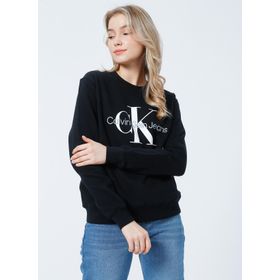 Calvin Klein J20J219140BEH Bisiklet Yaka Normal Kalıp Siyah Kadın Sweatshirt