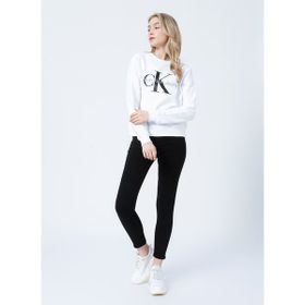 Calvin Klein J20J219140YAF Bisiklet Yaka Normal Kalıp Beyaz Kadın Sweatshirt