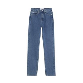 Calvin Klein J20J2224431A4 Jeans Yüksek Bel Düz Paça Normal Mavi Kadın Denim Pantolon