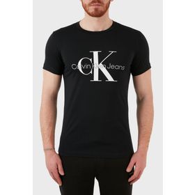 Calvin Klein J30J320935-BEH Core Monogram Bisiklet Yaka Slim Fit Düz Siyah Erkek T-Shirt