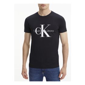 Calvin Klein J30J320935-BEH Core Monogram Bisiklet Yaka Slim Fit Düz Siyah Erkek T-Shirt