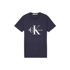 Calvin Klein J30J320935-CHW Core Monogram Bisiklet Yaka Slim Fit Düz Mavi Erkek T-Shirt