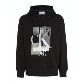 Calvin Klein J30J324310 Connected Layer Landscape Hoodie Siyah Erkek Sweatshirt