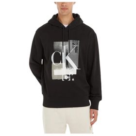 Calvin Klein J30J324310 Connected Layer Landscape Hoodie Siyah Erkek Sweatshirt