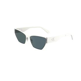 Calvin Klein Jeans CKJ 24207S 100 58 Unisex Geometrik Beyaz Metal Güneş Gözlüğü
